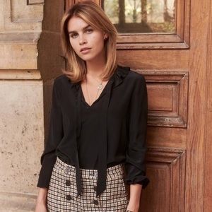 Sezane Mathilda blouse black size 40 French / 10 US